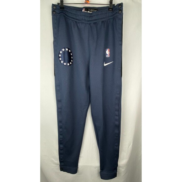 Nike Pants Mens L Blue NBA Philadelphia 76ers Dri Fit Tear Away Warm Up Pants - Picture 1 of 12
